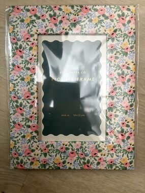 Rifle Paper Co. Pink & Yellow Floral Pattern 4x6 picture frame NWT